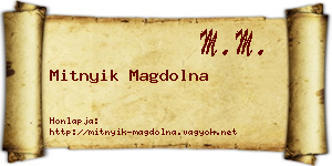 Mitnyik Magdolna névjegykártya